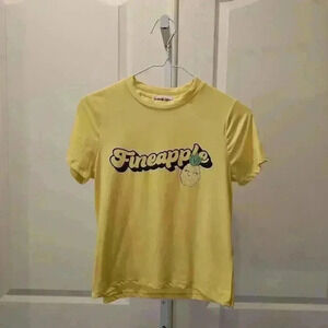 Weekend Edition Fineapple Graphic Tee - Bright Yellow